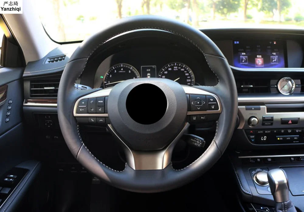 

Free shipping 1pcs Sew-on genuine leather car steering wheel cover Car accessories For LEXUS ES300 GS300h GS200t ES200 RX200t