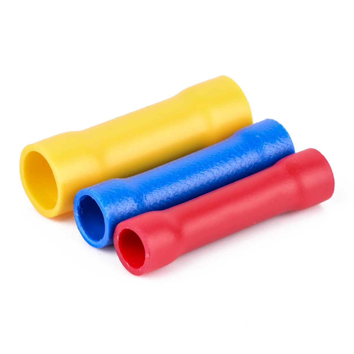 50pcs Assorted Insulated Straight Butt Connectors Electrical Crimp Wire Cable Terminals Set Red Blue Yellow