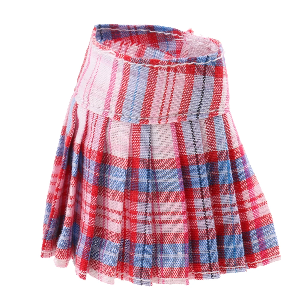 Classic Pleated Skirt Dress for 12inch Blythe Doll Party Casual Outfit red/green/black/pink