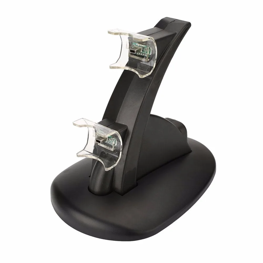 amzdeal LED Mini USB 2 Dock Charging Stand For PS3 Slim Gamepads Game