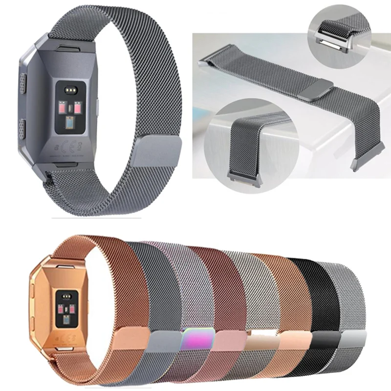 

Fashion Milanese Watchband For Fitbit Ionic Watch Band Replacement Loop Magnetic Adsorption Colorful Milanese Bracelet Strap