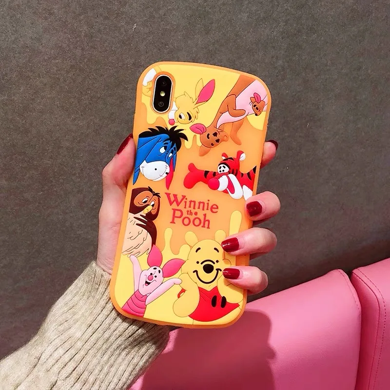 

Cartoon Anime Disneys phone case for iphone Xs MAX Xr X 6 6s 8 7plus cute Winnie Pooh Bear Pig animal soft silicon back cover