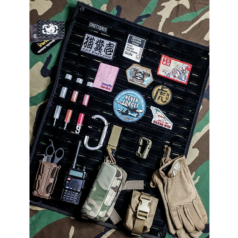 OneTigris Morale Patches Display Board Cordura Nylon Foldable Patch Tactical Patches Holder Display Panel Folding Tool Organizer