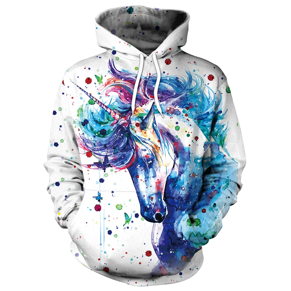 Blue Unicorn Hoodie 12 3D