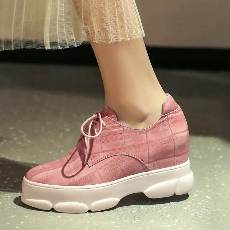 

MLJUESE 2018 fashion sneakers Sheepskin casual shoes autumn spring Dad sneakers Vulcanize Shoes platform sneakers size 34-42