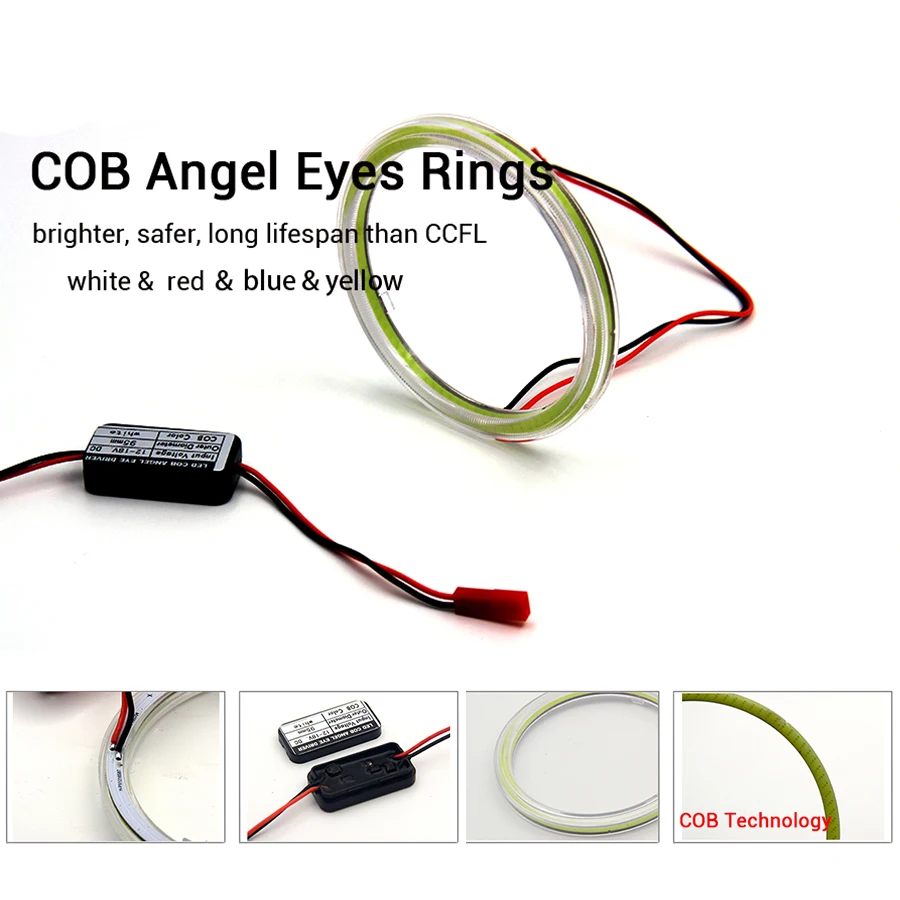 ROYALIN DRL светодиодный COB AE кожухи ангельские глазки 80 мм белый поворотный сигнальный светильник для 2,5 ''мини-проектор объектив H1 стайлинга автомобилей