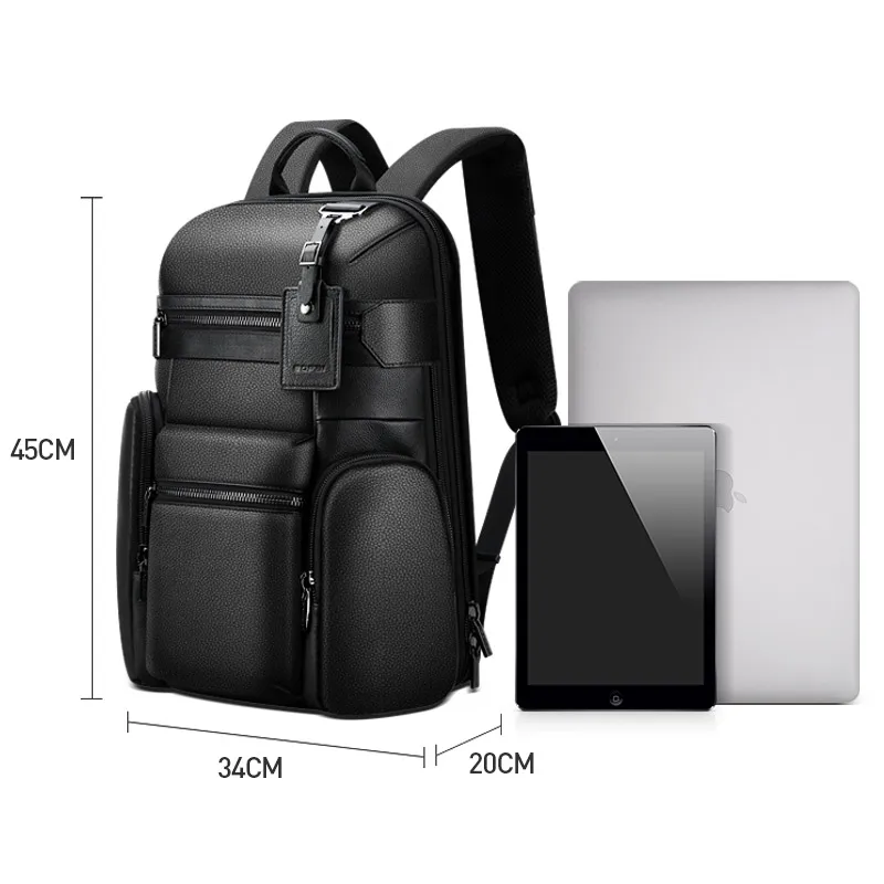 Bopai мужской рюкзак из натуральной кожи, 15 дюймов, рюкзак для ноутбука с usb зарядкой, бизнес рюкзак для путешествий для мужчин