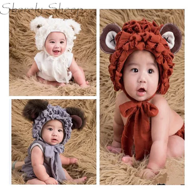 Newborn Photography Props Girls Boys Outfit Girl Hat and Romper Set Baby Suits