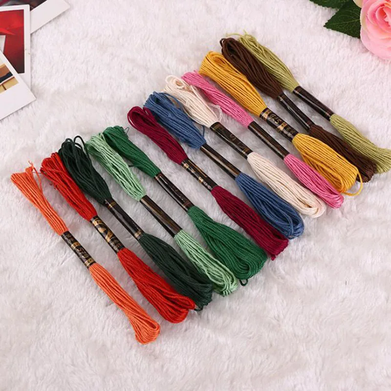 

50 Colors 50 Branches 8-meter Branch Ecological Cotton Random Cross Stitch Cotton Embroidery Thread Floss Sewing Skeins Fashion