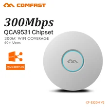 Беспроводная точка доступа COMFAST 300 Мбит/с, потолочный Wi-Fi роутер, Wi-Fi репитер, Wi-Fi удлинитель, высокая мощность, поддержка OpenWRT VLAN PoE(China)