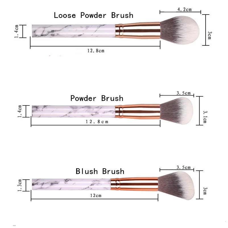 10 шт. мраморная Кисть для макияжа, косметическая пудра, основа для теней, губ, набор кисточек для макияжа, инструмент для красоты, maquiagem