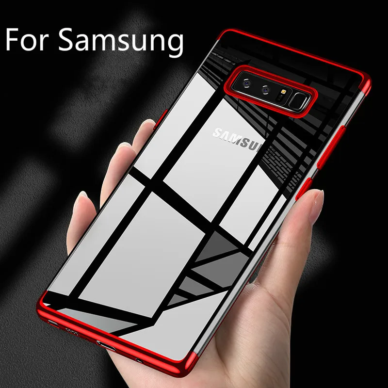 

Electroplated Three-stage TPU soft shell Phone Case For Samsung S7 S8 S9 S10 Phone Case For Samsung J6 J7 Note8 9 Phone Case