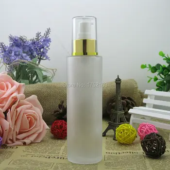

120ml epmty frosted glass bottles,With Shiny Gold pump,Essence Lotion packing bottles,Cosmetic bottles,Cosmetics containers