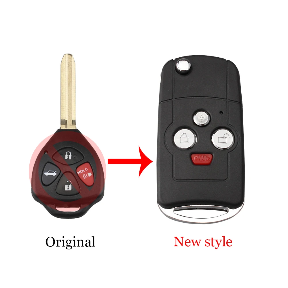 

3+1 Buttons New style Remote key shell For Toyota RAV4 Camry 2007 2008 2009 2010 key shell For TOYOTA HYQ12BBY