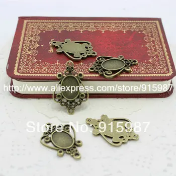 

Sweet Bell 50pcs Antique Bronze Simple Oval Cabochon Setting Pendant Blanks Metal Jewelry Findings 14*10mm Fit Jewelry Diy A1511