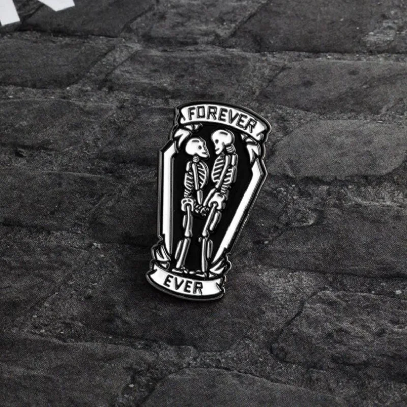 2018 Романтический значок Forever and ever Skleton в виде гроба из металлического сплава