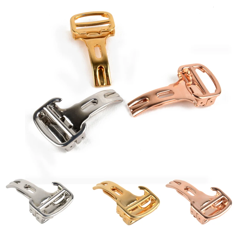 Fold Butterfly Deployment Buckle Stainless Steel Clasp Strap Watch Bands 12/14/16/18/20/22mm watchband Clasp Watch Accessories