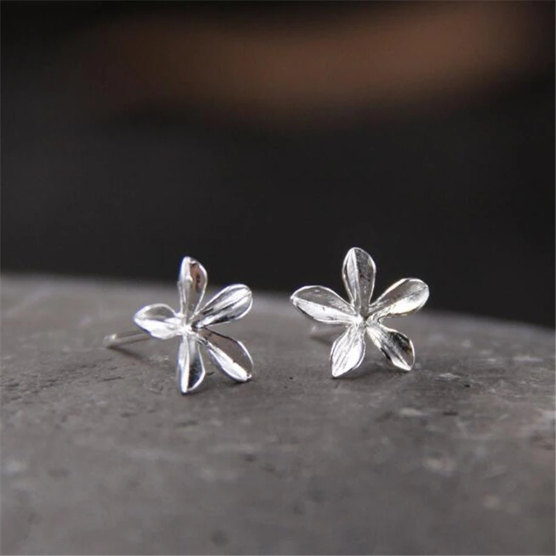 

100% 925 Sterling Silver Earring Fashion Cute Tiny Black Silver 9mm Egg Flower Stud Earrings Gift For School Girls Kids Lady