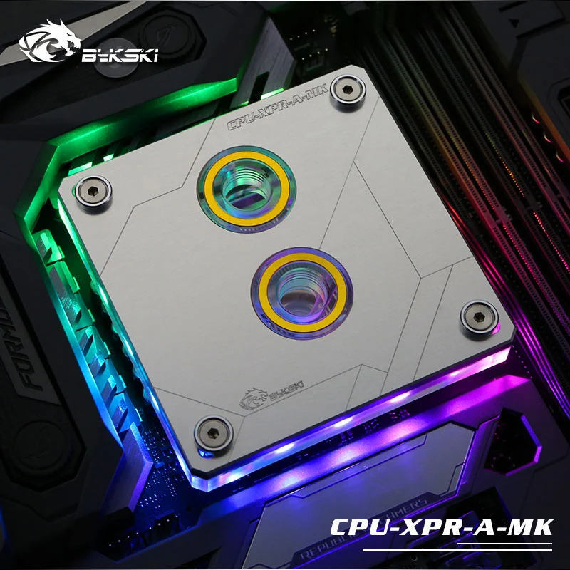 Bykski cpu-XPR-A-MK-V2 RBW RGB Led cpu водяного охлаждения блок для Intel 115x2011 2066 серебристый