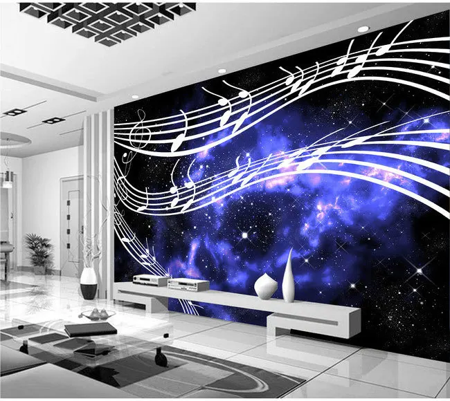 KTV телевизионные музыкальные ноты лист музыкальный фон 3D обои фрески гостиная спальня кабинет бумага 3D обои