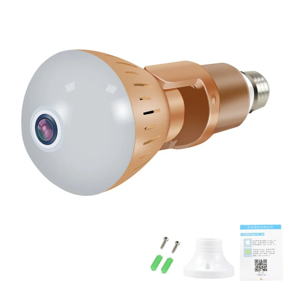 

Wifi Panoramic 360 degree 960P Wireless Light Bulb Fisheye Camera CCTV Smart Home 3D VR Security Lamp WIFI IP Camera