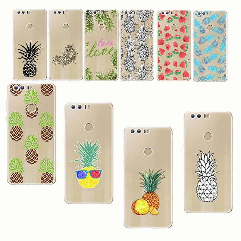 

Pineapple Watermelon Lemon Phone Cases Summer Fruit Transparent soft silica gel Mobile phone shell for huawei p10 p20 p8 p9 pro