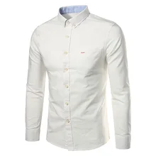 Новинка, осенние мужские однотонные рубашки с длинными рукавами, повседневные рубашки с карманами camisa masculina chemise homme, одежда MQ722
