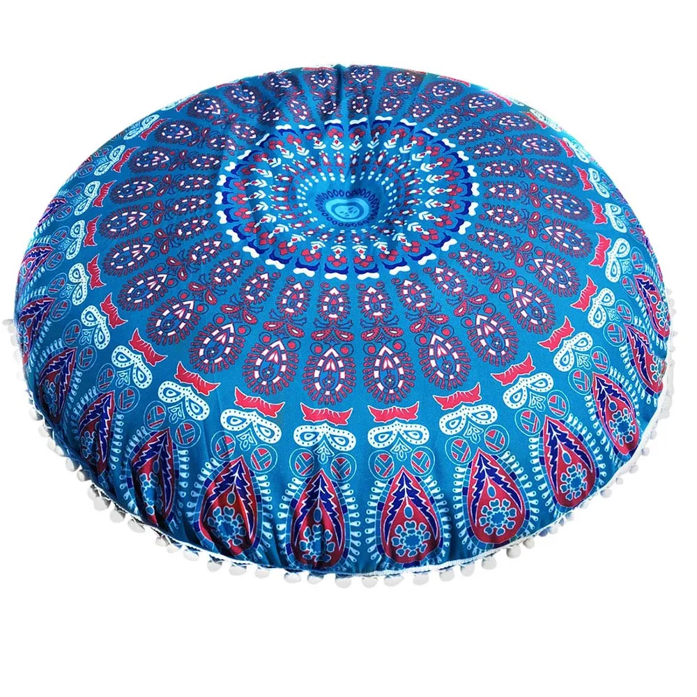 Large Mandala Box Floor Cushion Cover Decorative Cotton Square Throw Pillow Case
