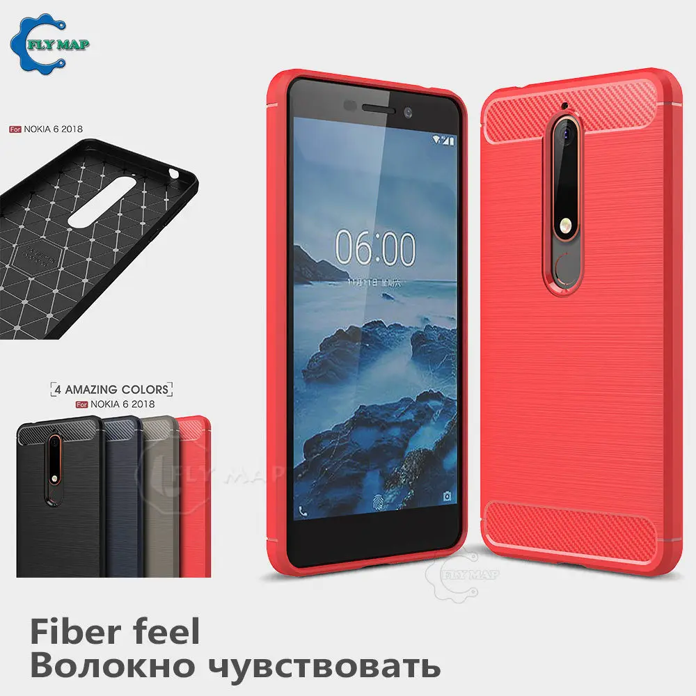 cheap Silicone Soft Case for Nokia 6 2018 6.1 TA 1050 TA 1043 TPU Carbon Fibe Phone Cover for Nokia 6.1 Nokia6 2018 TA 1050 1043 Case