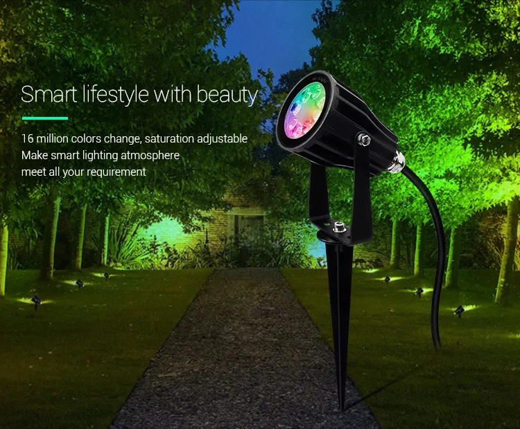 Milight FUTC04 6 Вт RGB+ CCT умный светодиодный светильник для сада AC 100 В~ 220 В для наружного зеленого пространства/парка/дороги/растительного пейзажа