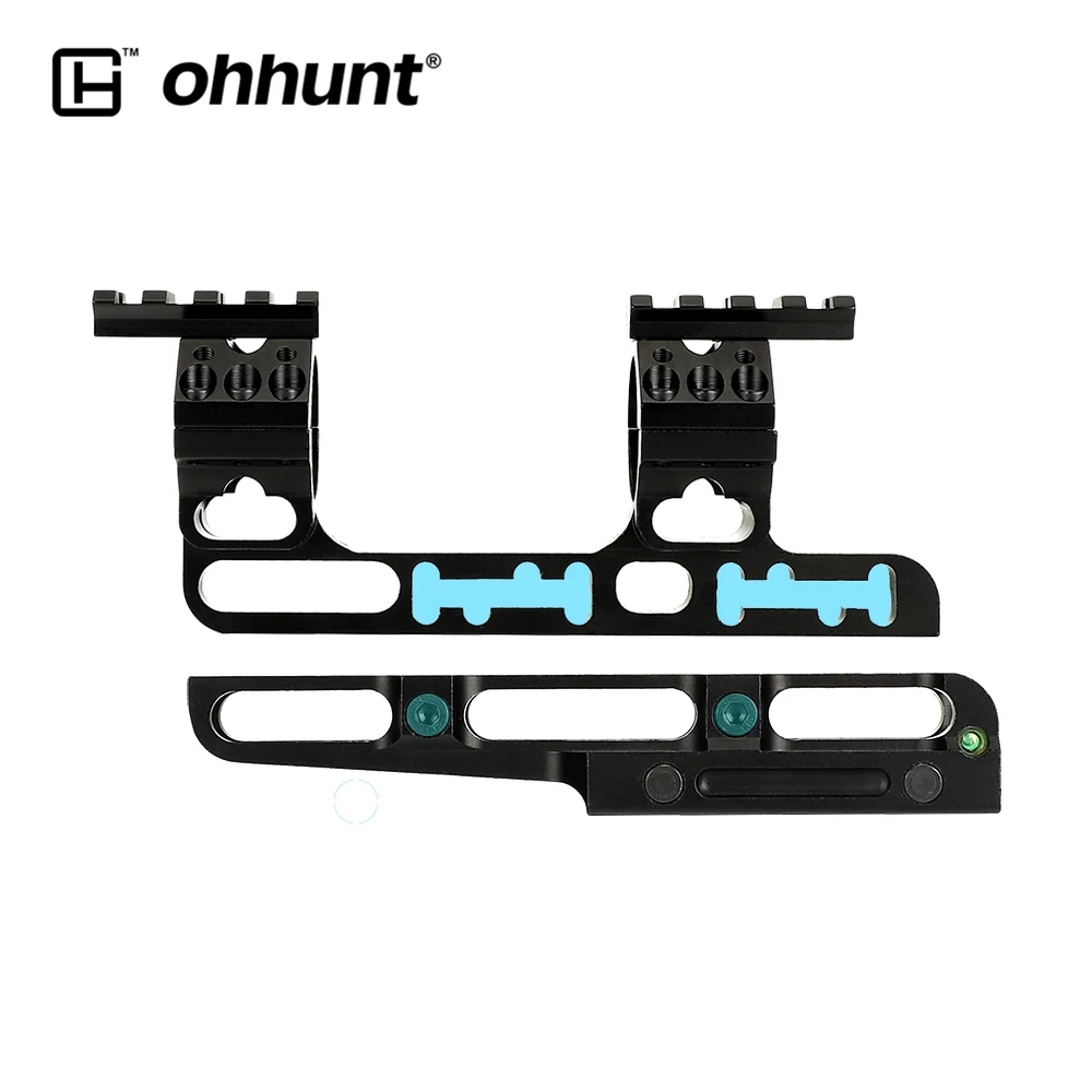 Ohhunt ثنائية الاتجاه 25.4 مللي متر 30 مللي متر تعويض قابل للتعديل جبل بندقية صيد نطاقات خواتم مع فقاعة مستوى أعلى Picatinny ويفر السكك الحديدية