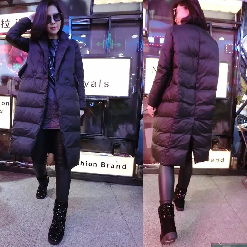 

2023 Plus Size 6XL Outwear New Korean Winter Warm Thicke Cotton Coat Long Loose Women Down Jacket Coat Double-breasted Clothes
