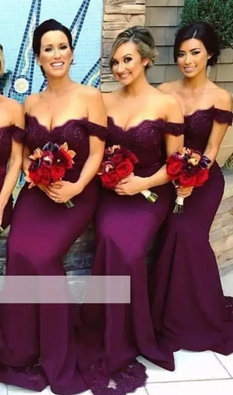 Фиолетовые дешевые платья подружки невесты до 50 Русалка v-образным вырезом кружева бисером Длинные свадебные платья для женщин - Цвет: same as the photo