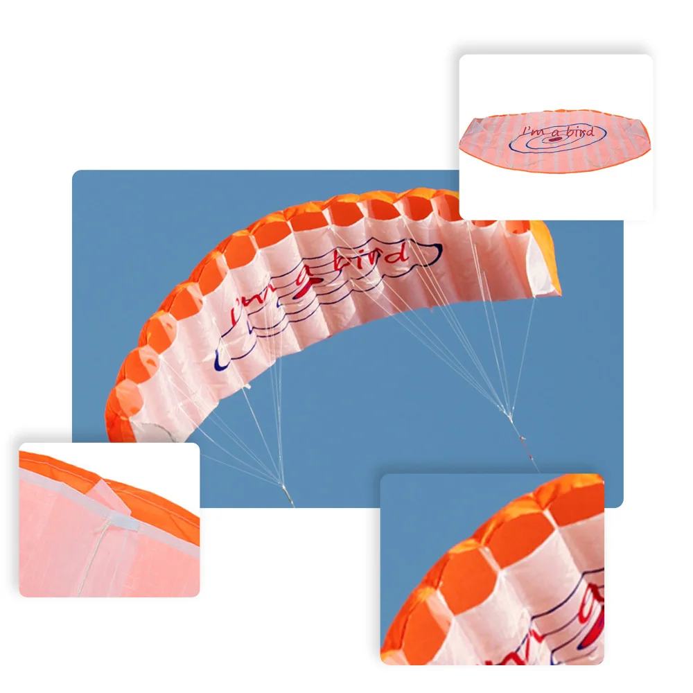 Спорт на открытом воздухе двойной линии трюк воздушный змей-параплан 1,4 м Мощность мягкой кайт с ручкой 30 м линии пляжный змей для