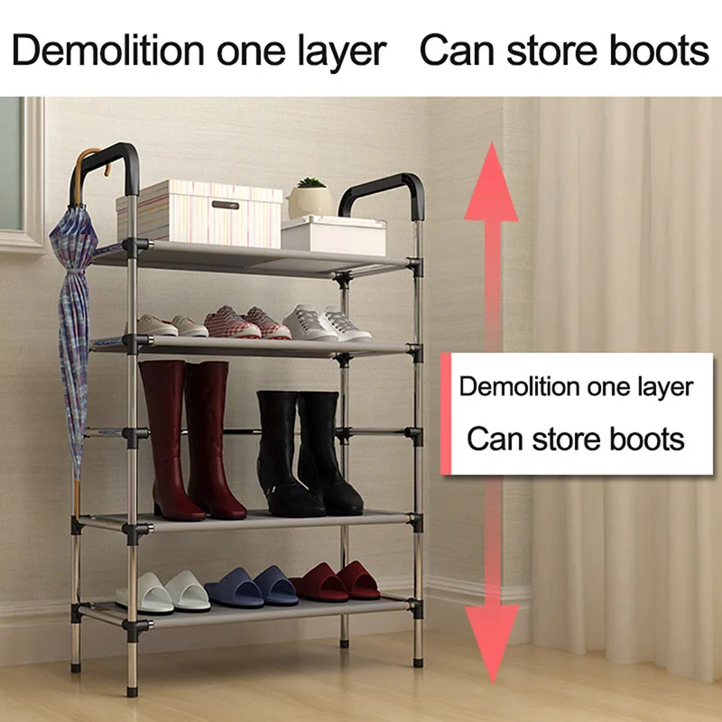 Доступный пыленепроницаемый нетканый материал несколько слоев полки для обуви Легко собранный пластиковый стеллаж для хранения обуви Органайзер подставка держатель