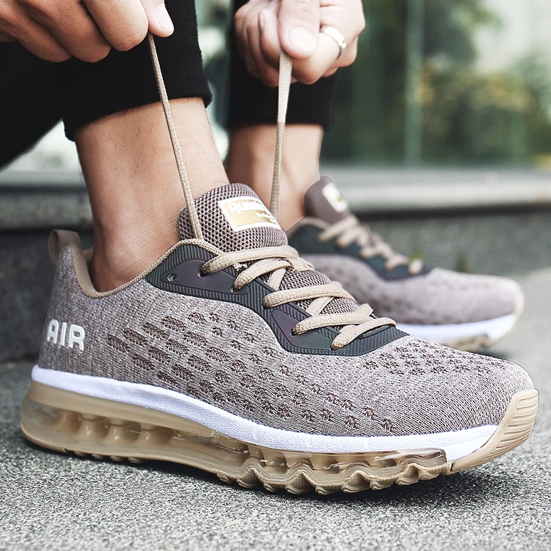 

2019 New Listing Men Shoes Spring Autumn Breathable Air Sole Running Shoes Men Big Size Couple Footwear Lace Up Sneakers Men