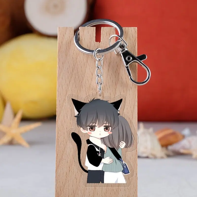 

Anime Heart Attack Cosplay Keychain Cartoon Peng ran xin dong Figure Lover Car Key Holder Chain Pendants Keyrings