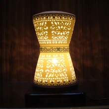 Голубая и белая китайская керамическая настольная лампа Красивая полая лампа для чтения в спальне кровать свадебное освещение