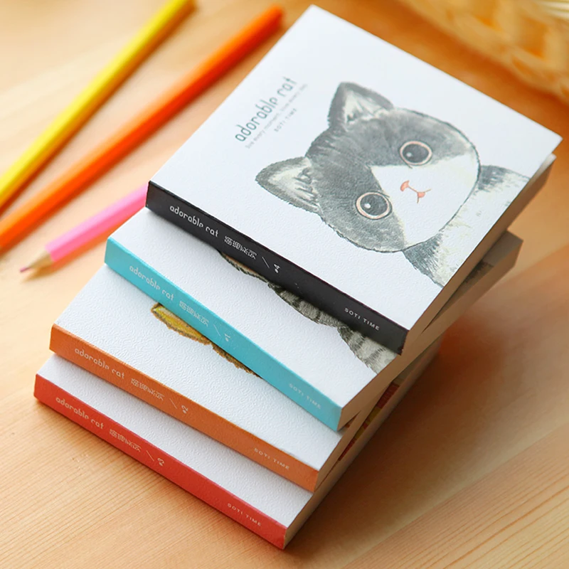 

MIRUI Creative stationery Graffiti cute cat notes Pocket notebook square book