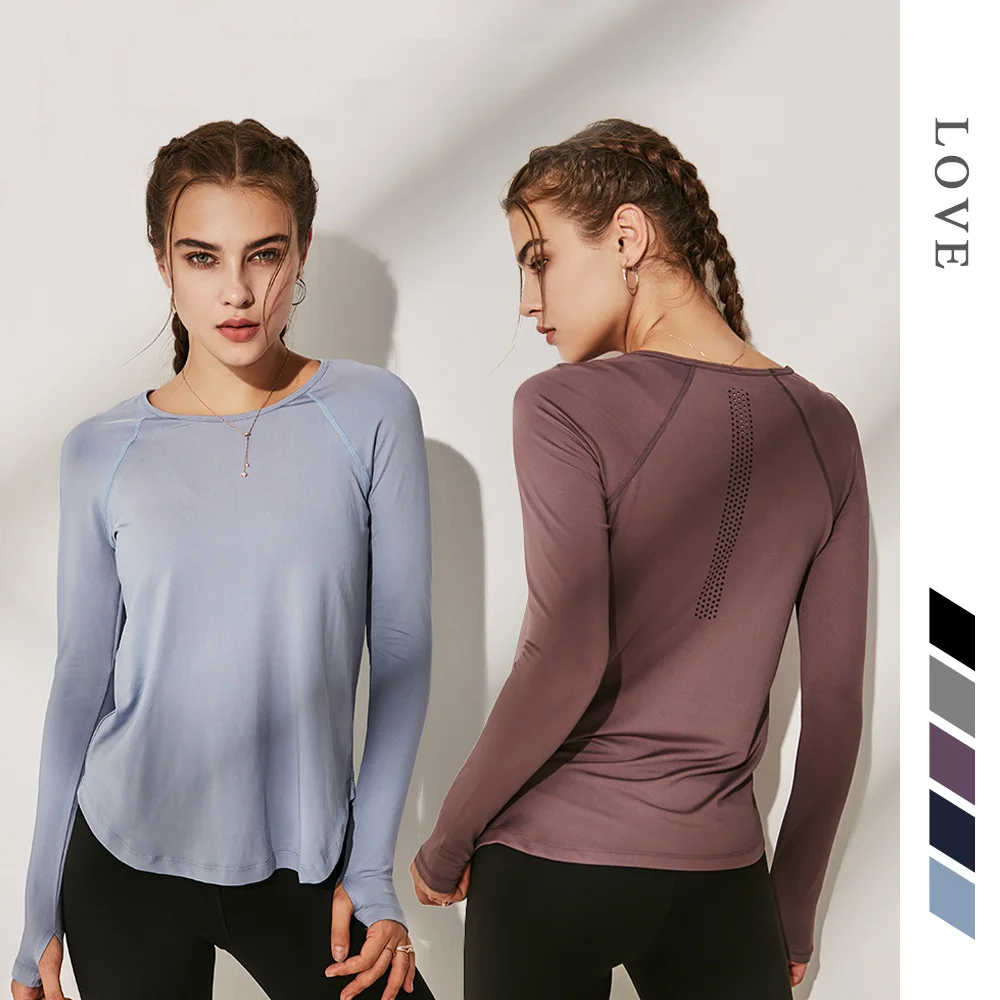 Women Fitness Shirt Slim Yoga Top Dry Fit Sport Shirt Women Fitness Clothes Long Sleeve Gym