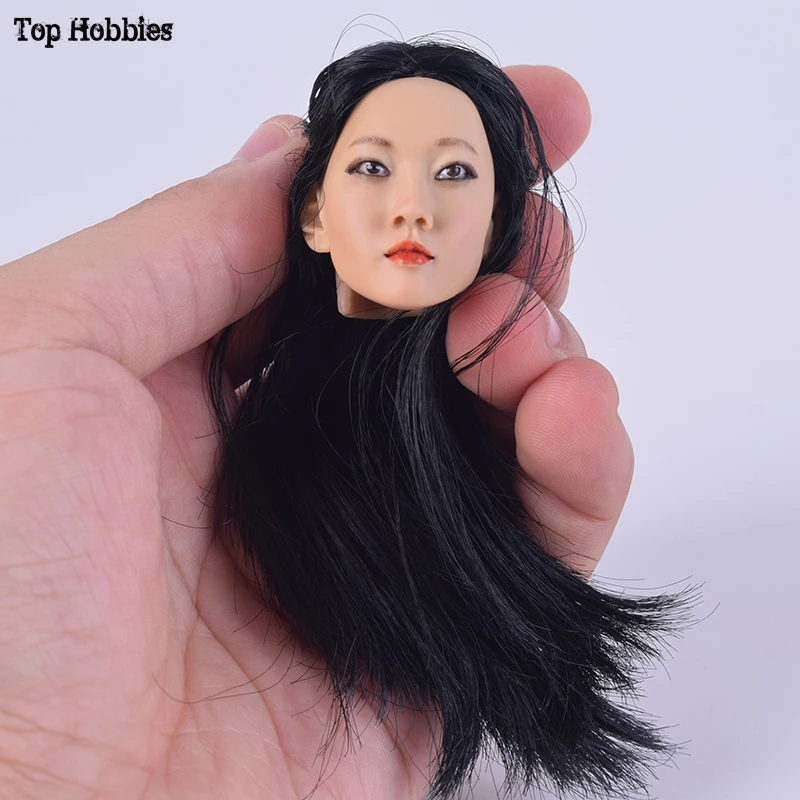 

KUMIK Head 1/6 Female Head Sculpt KM13-20 Girl Head Carving Model With Long Hair Fit 12" Action Figure Doll Body Toys