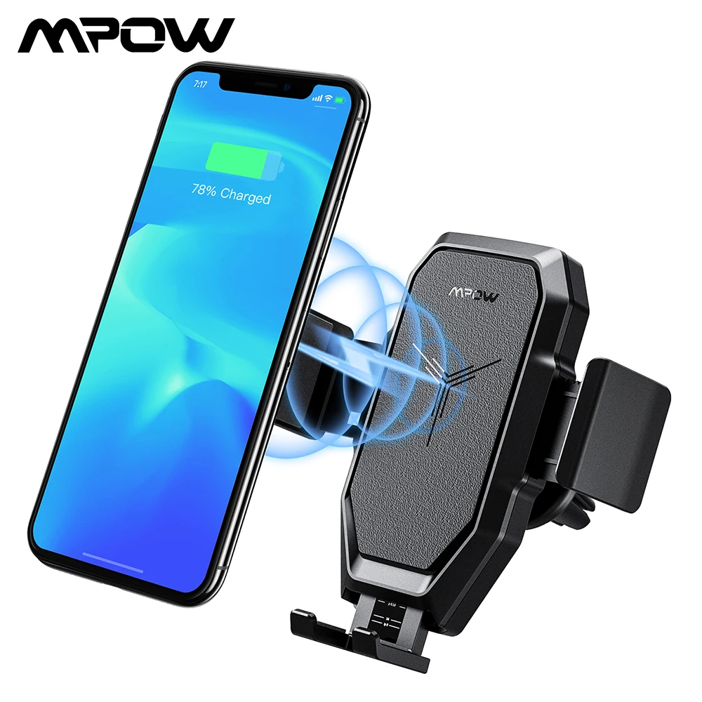 Беспроводной автомобильный держатель Mpow Qi для телефона вентиляционное