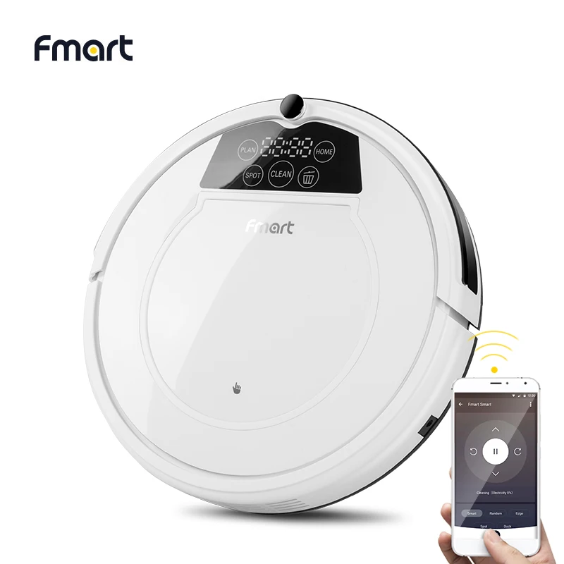 Fmart E-R550W(S) Robot Vacuum Cleaner Wifi and Voice Control 1200pa Suction Auto Charge for Hard Floor Vacuum Cleaner for Home