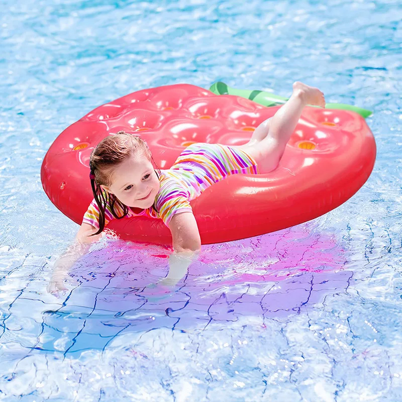 156 см гигантская клубника надувной матрас для бассейна лежа на плавании кольцо для детей взрослый воздушный матрас водные вечерние Забавные игрушки шезлонг