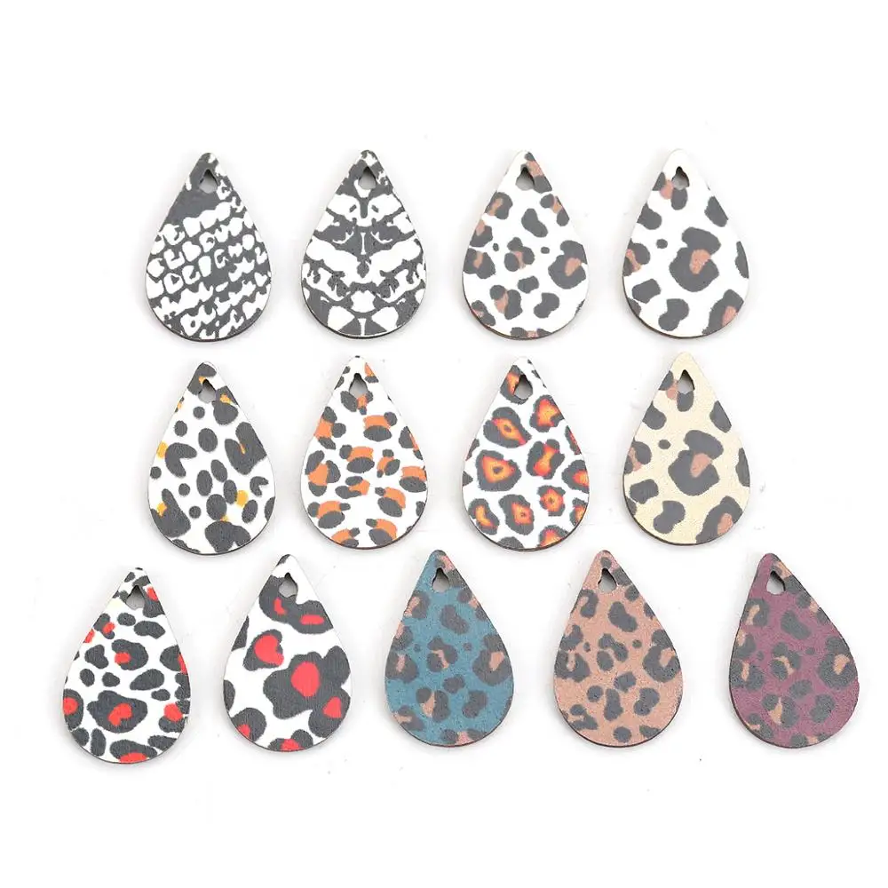 Деревянные Подвески DoreenBeads подвеска из змеиной кожи с леопардовым принтом