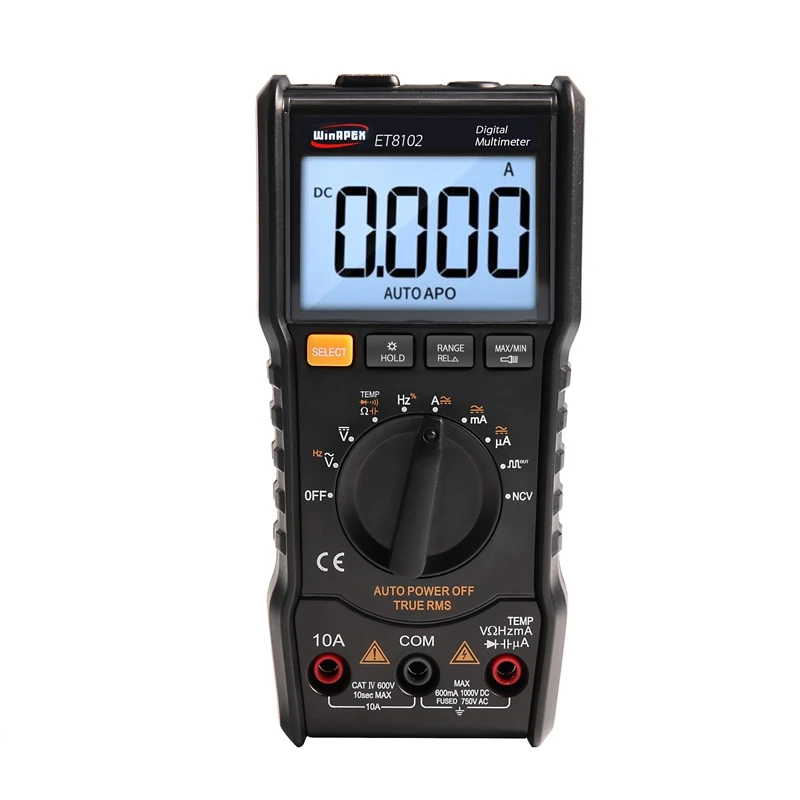 Цифровой мультиметр 6000 отсчетов истинный RMS фонарик цифровой вольтметр 1000 В 10A AC/DC