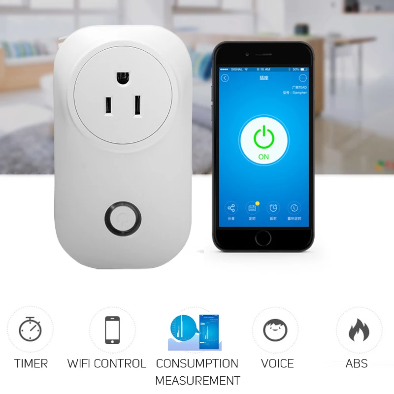 

2018 Newest Wifi Power Socket Switch Wireless APP Remote Socket Outlet Timing Switch for Power Consumption Measurement Wor Alexa