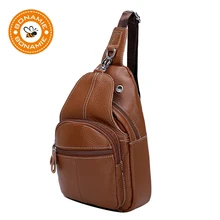 BONAMIE модные из натуральной кожи музыка Грудь сумка для Для мужчин модные Винтаж Кроссбоди сумка бренд нагрудная сумка для путешествий мужской сумка