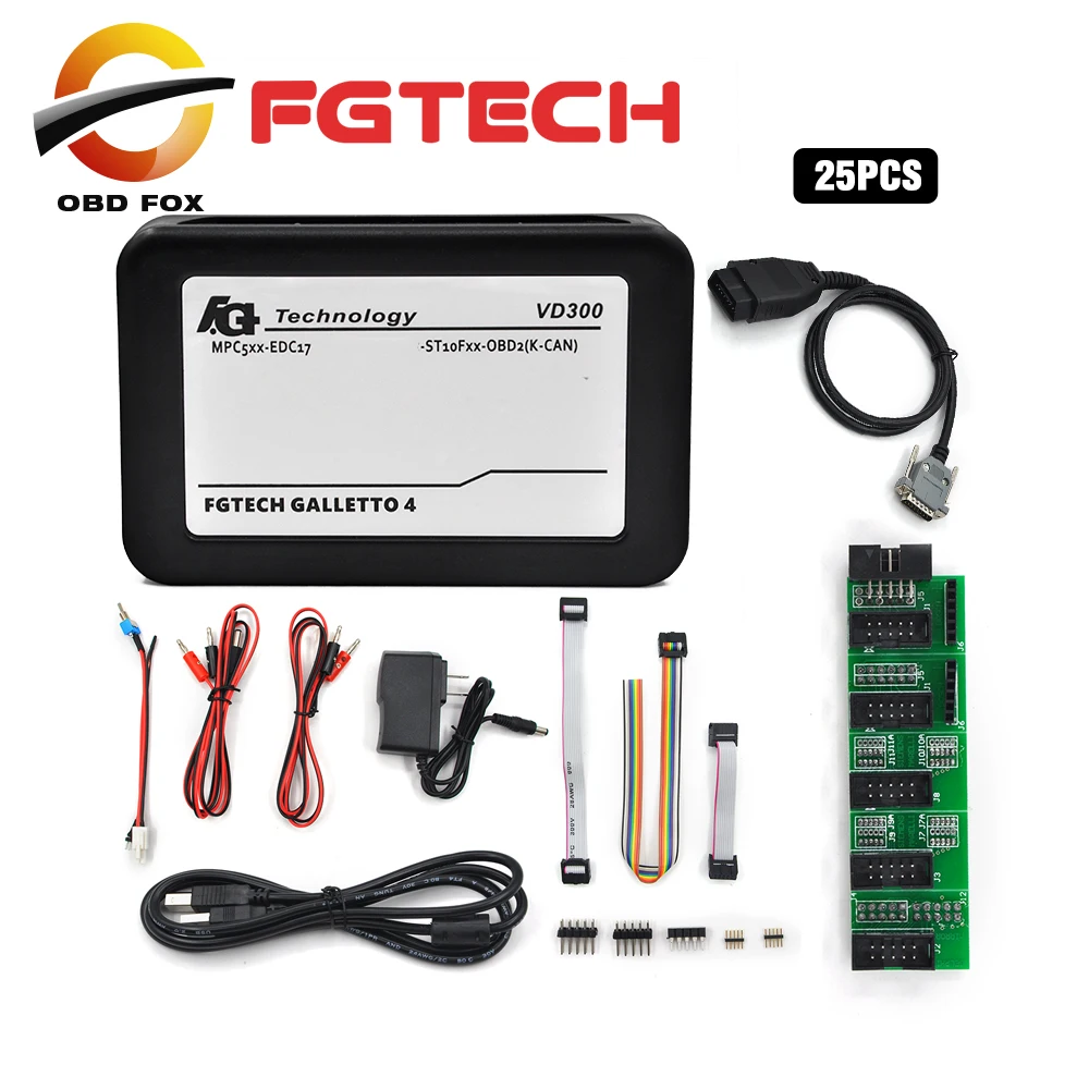 FGTech Galletto 4 Master BDM OBD ЭБУ чип Тюнинг инструмент FG Tech V54 полный с Адаптеры 25 шт./лот DHL