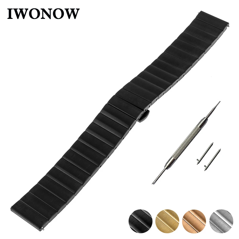 Ремешок из нержавеющей стали для наручных часов 16 мм Moto 360 2 42 2015 Huawei Talkband B3 Женский